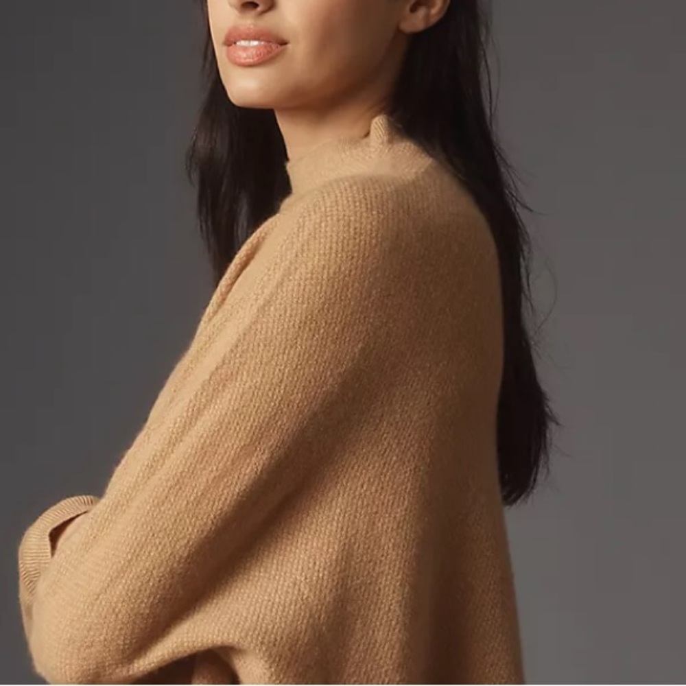The Shea Oversized Boxy Cashmere Sweater by Maeve, oatmeal, Medium - Picture 3 of 8